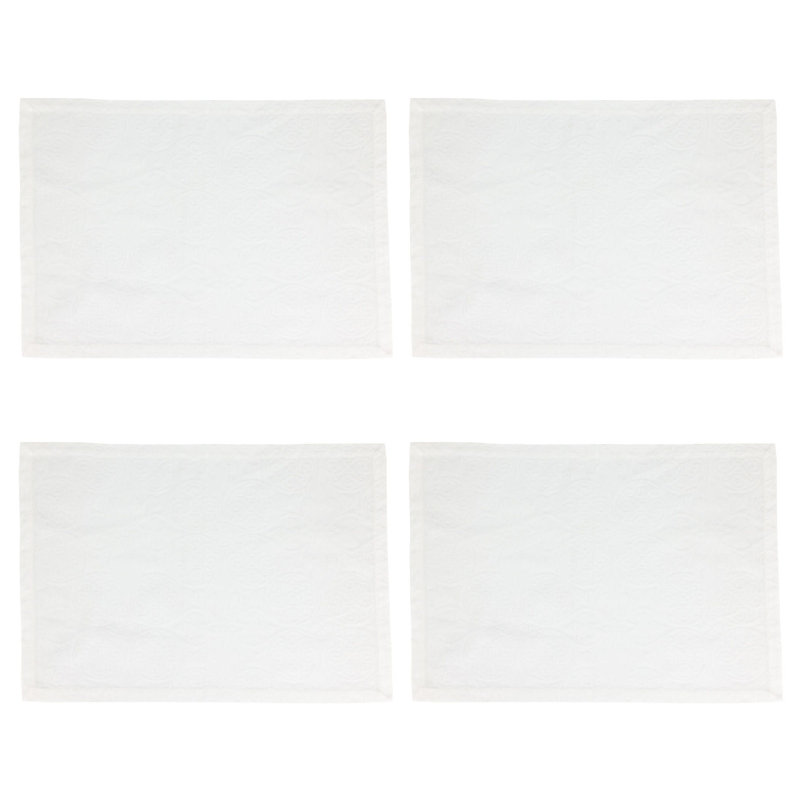 Damask Placemats, White