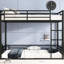Grand lit superposé en métal, revêtement électrostatique, conception à réduction de bruit, lit à installation rapide avec instructions pour les adolescents, taille, espace, barrières de sécurité complètes, finition noire-641650043