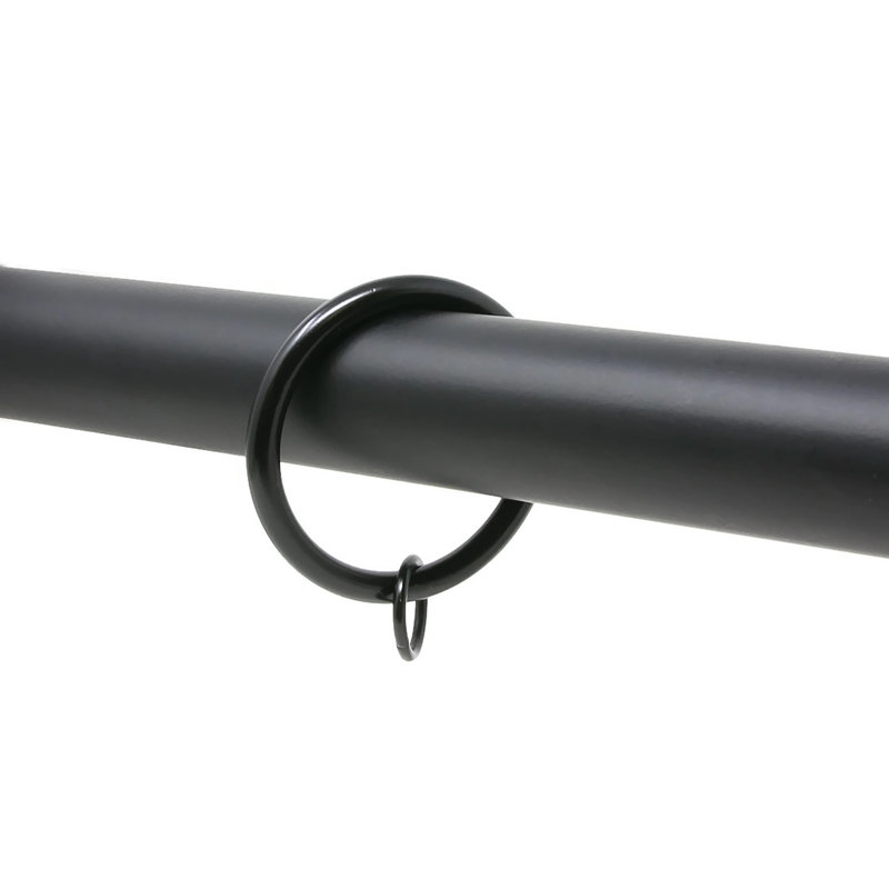 Anneaux de rideau en métal Mcclain, Noir, Diamètre 1,5 po