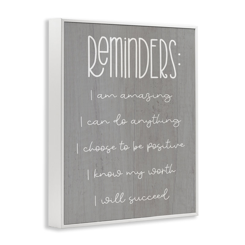«Self Confidence Reminders», estampe numérique encadrée par Lil 'Rue bh-858, Giclée encadrée blanc bord de mer