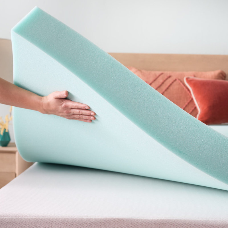  Surmatelas en gel à mémoire de forme et gel vert 4 po - très grand, 4 pouces, Très grand lit