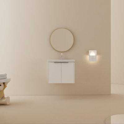 Meuble-lavabo à fermeture en douceur avec lavabo