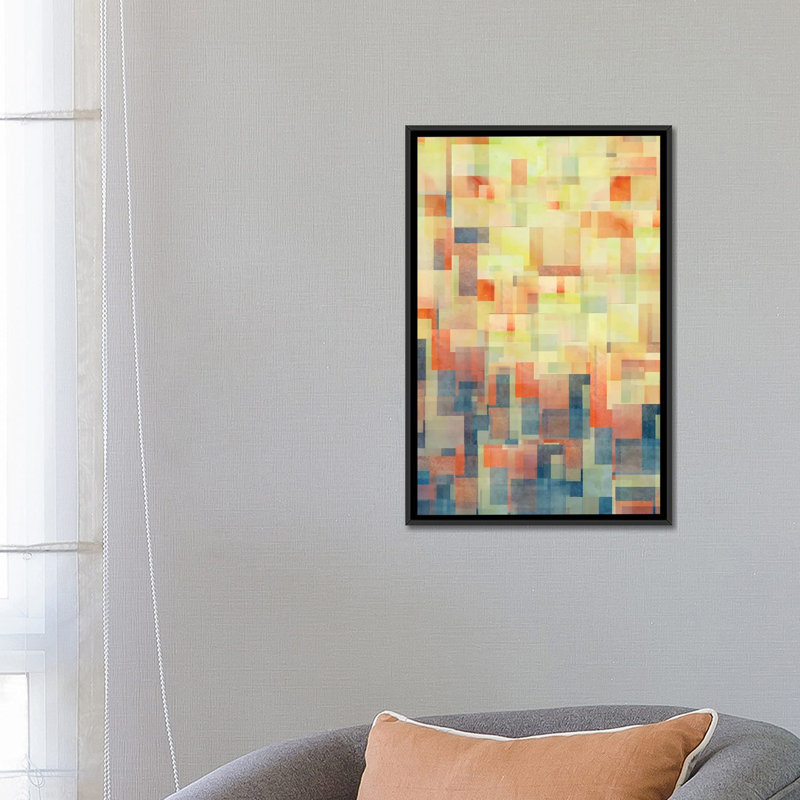 «Cubism Dream», impression sur toile, H 26 po x l 18 po x P 1,5 po, Toile avec cadre noir, Pas de tapis