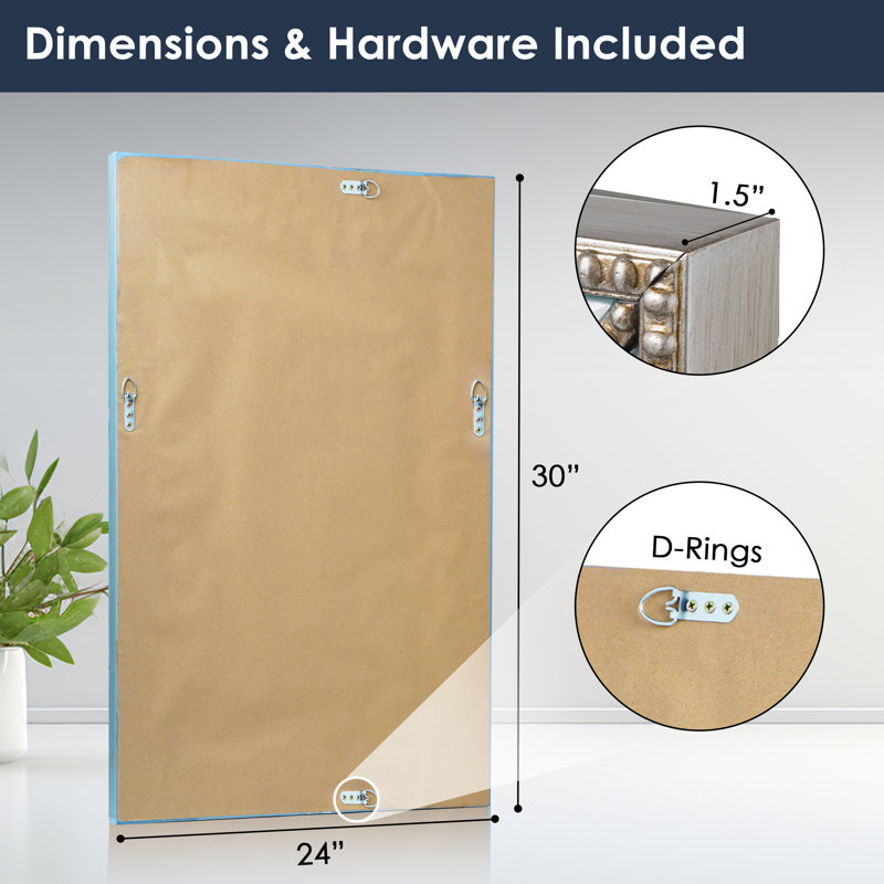 Miroir d'appoint mural 24 pi x 30 po Metro, 24 po x 30 po