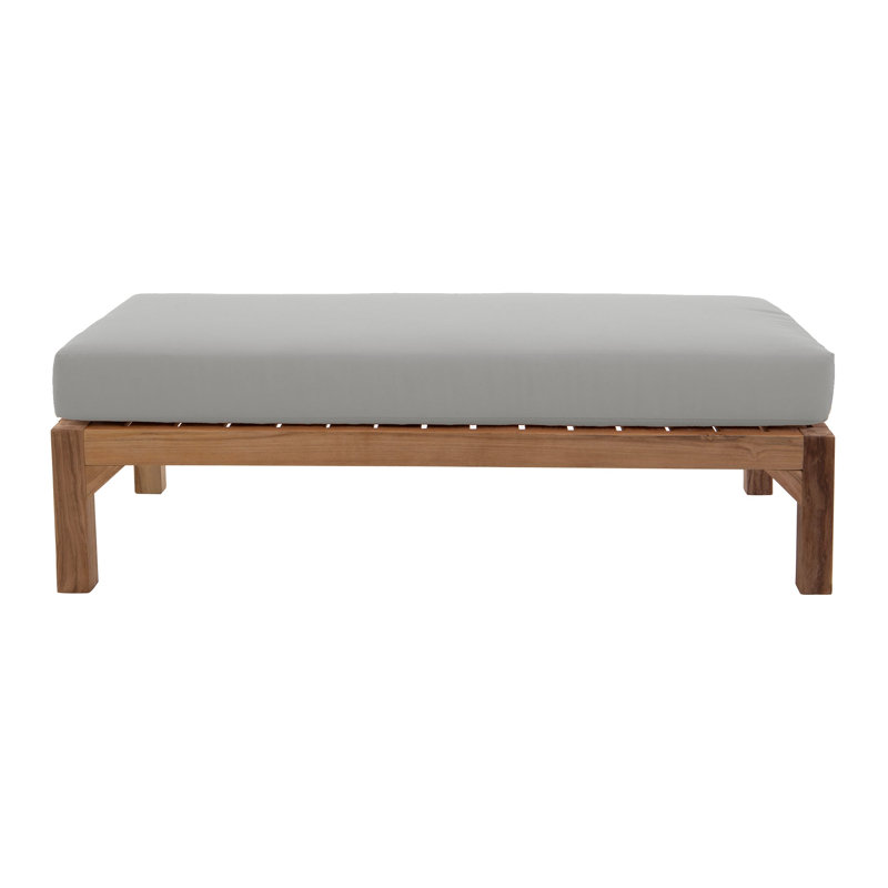 Portingale Outdoor Teak Ottoman, Granite