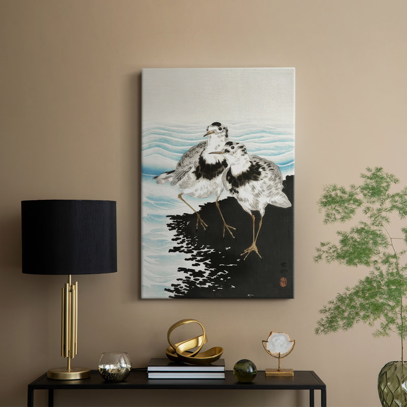 Koson Sandpipers II - Cavas enveloppés de galerie, H 48 po x l 32 po