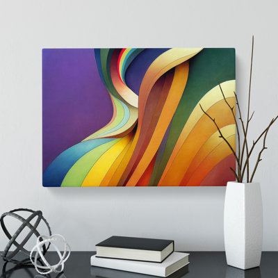 Rainbow Nouveau Abstract - Wrapped Canvas Print