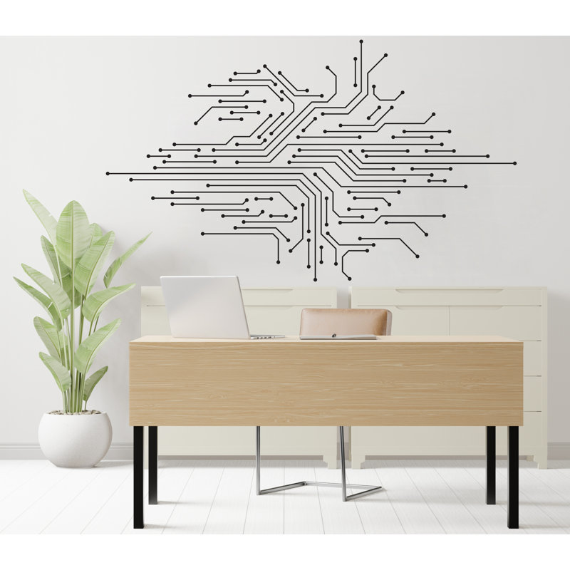 Autocollant de circuit imprimé, technologie vinyle, art mural, autocollant, nom de la société, décor de bureau, autocollant mural entreprise, art mural 306R