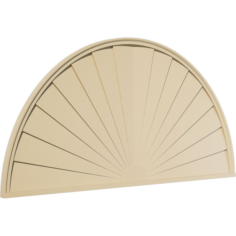 Demi-rond signature fronton en uréthane, brun clair apprêté, 70 po x 35 po x 2 po, Aucune, Rayons de soleil
