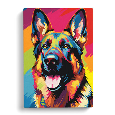German Shepherd Pop No.2 - Wrapped Canvas