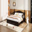 Lit de jour simple en bois avec lit gigogne simple, lit de jour extensible avec deux tiroirs de rangement, espresso (heure d’arrivée prévue: 9,12)-70505267