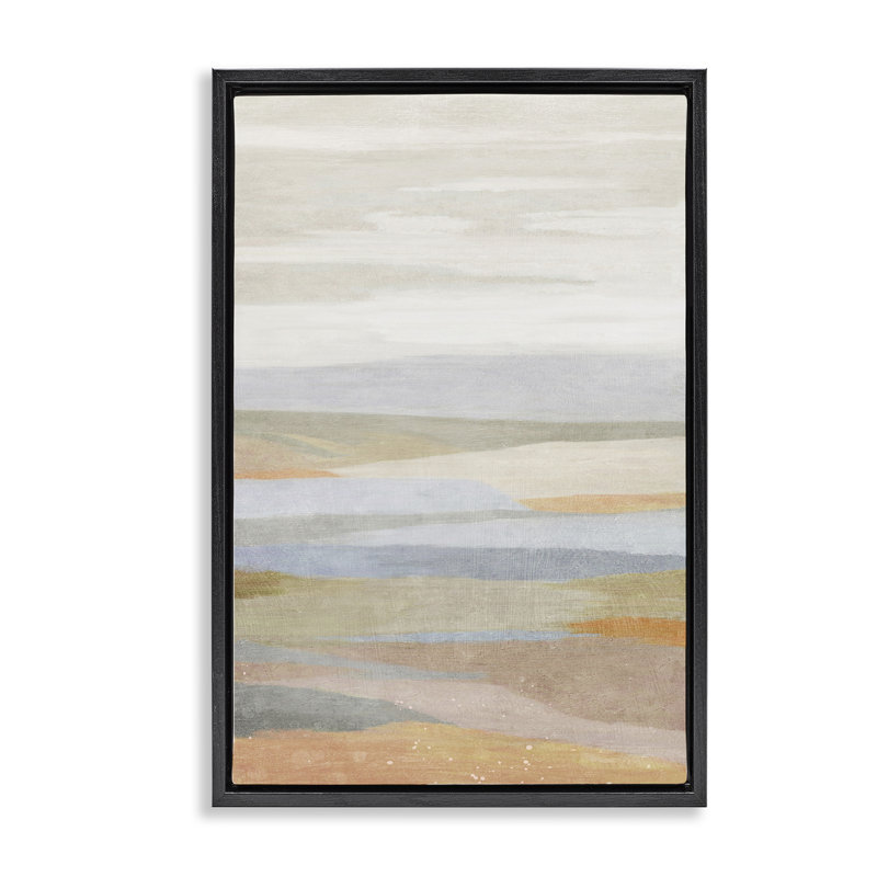 «Neutral Beach Dunes» par Suzanne Nicoll, Cadre flottant noir de jais, H 25 po x l 17 po