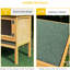 Cage à lapin en bois avec toit imperméable, couleur jaune, 46,49 po X 17,53 25,24 po pour toit d'asphalte pour lapins et base surélevée