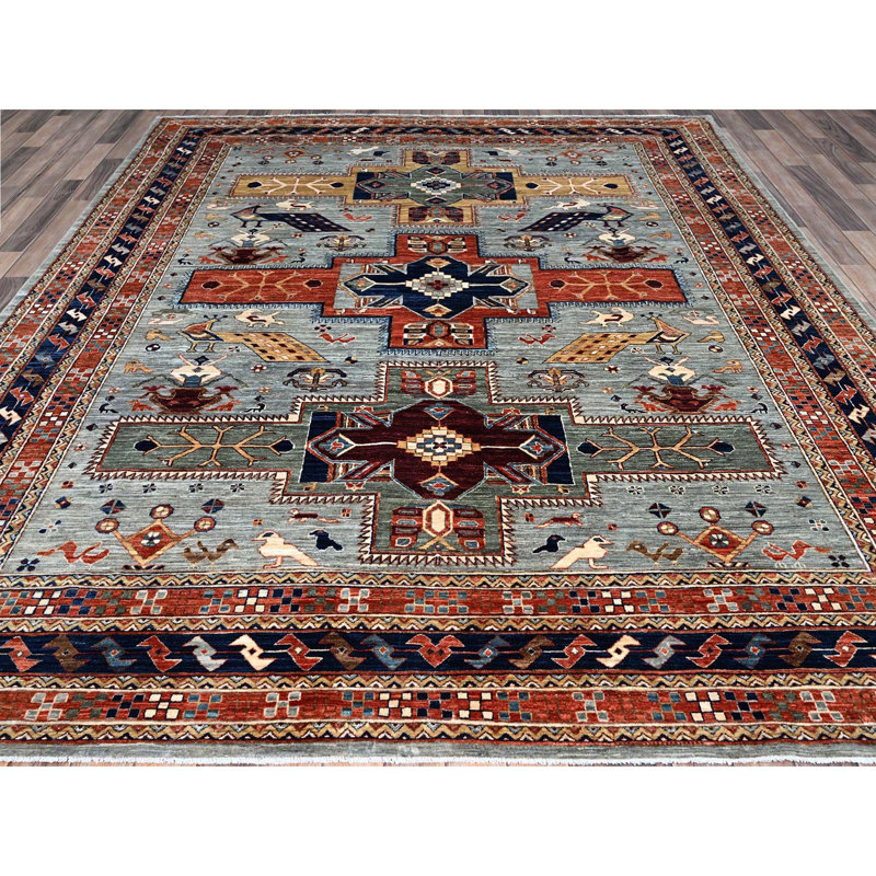 Tapis unique gris de 8 pi 1 po x 10 pi Djeni