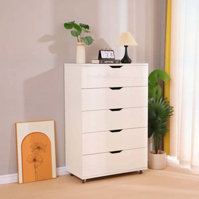 5-Drawer Storage Cabinet with Wheels