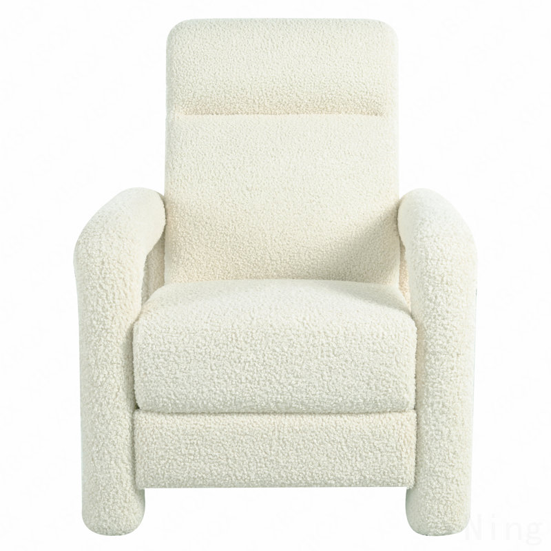 31.25" Upholstered Push Back Recliner - Single Sofa, Adjustable Backrest, Living Room, Beige