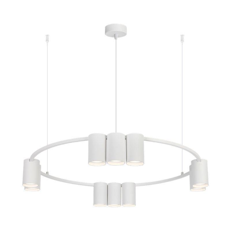 Cinta 10 - Light Waggon Wheel Pendant, White, White