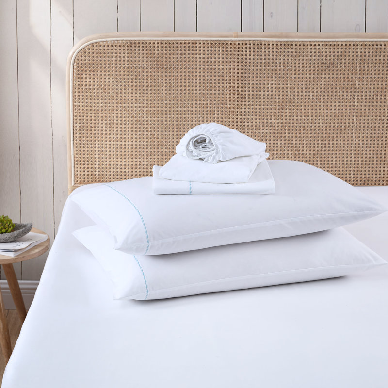 Percale Solid Colour Sheet Set, Queen, White