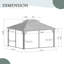 Pavillon de jardin extérieur permanent en aluminium 12 po x 14 pi avec toit double en acier galvanisé, gouttières, rideaux et filet pour la fête, le mariage, la salle à manger