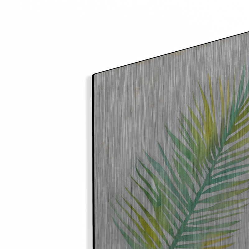 Art mural luxueux en métal «Ocean Side Palms 4» par Chariklia Zarris, 16 po x 24 po, H 24 po x l 16 po