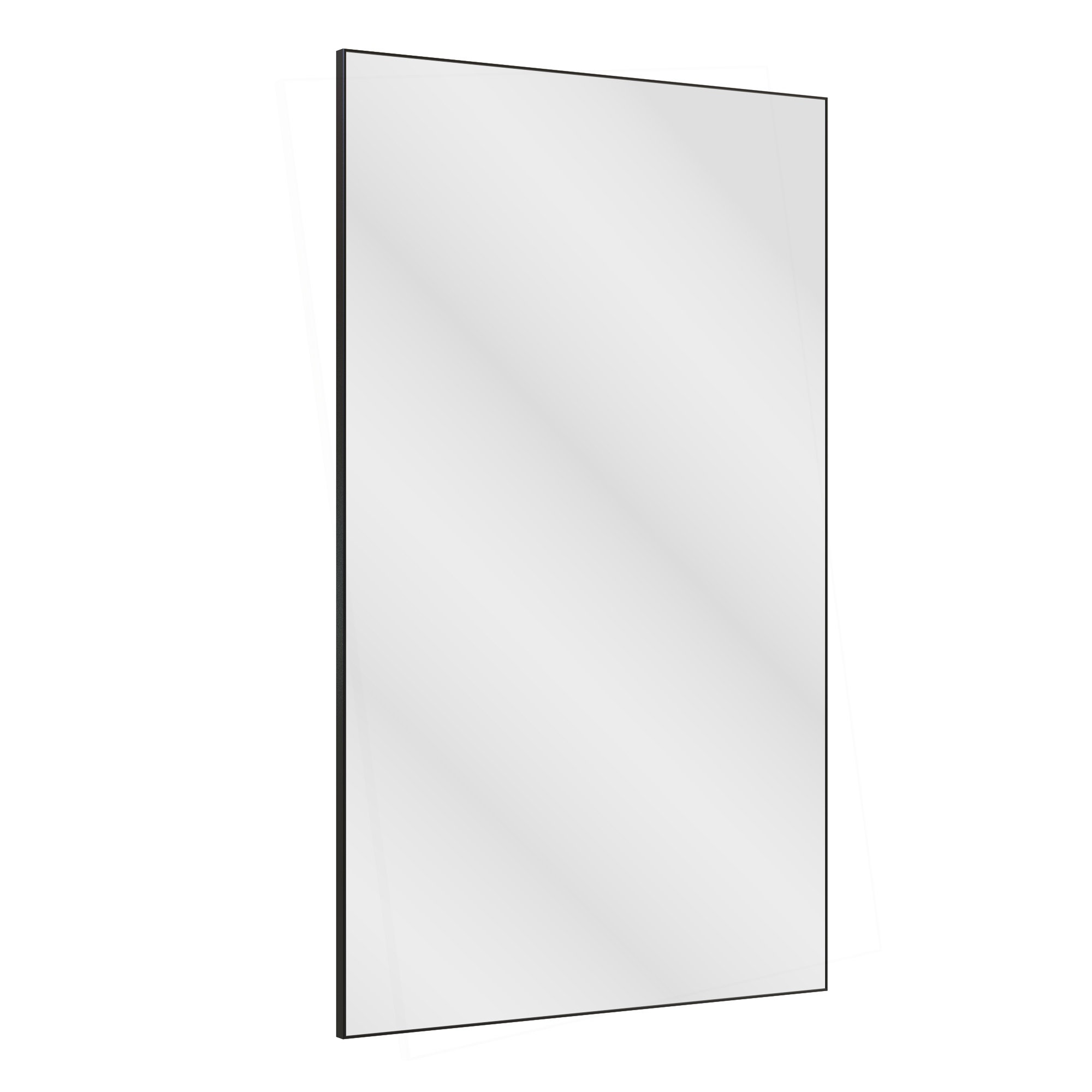 Vynxaria 60x40 Inch Modern Rectangle Mirror Walnut Aluminum Frame Large ...
