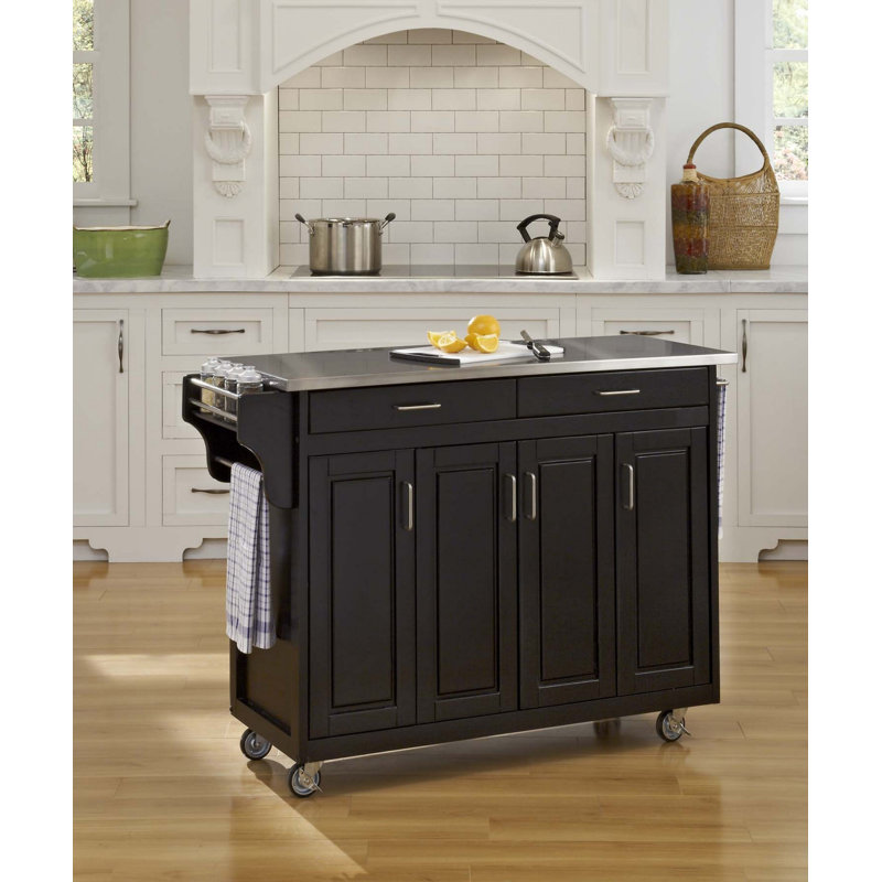 Littrell Kitchen Island, Black
