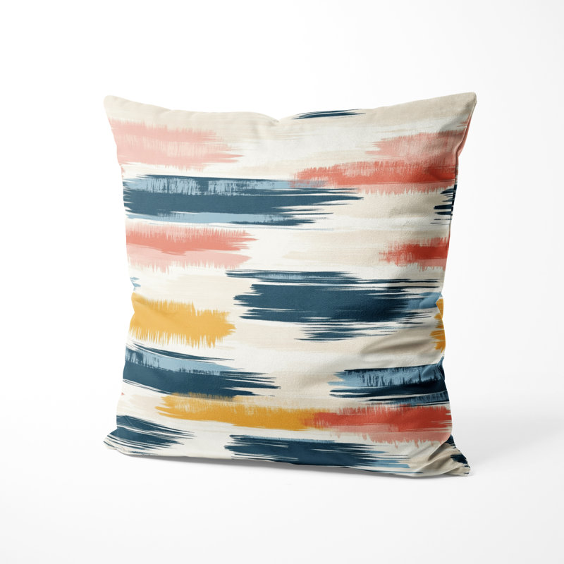 Coussin décoratif moderne Modern - coussin imprimé ikat Blue Horizon, H 16 po x l 16 po