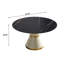 Table de salle à manger moderne en acier au carbone à base ronde pouvant accueillir 6 personnes-2077315444