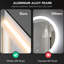 Miroir de salle de bain 35 po x 28 po avec brouillard, luminosité réglable, température de couleur réglable, mémoire, montage mural, horizontal / vertical, Cri90 +, film résistant, imperméable, lumières en aluminium, interchangeable, monté,