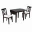 Ensemble de table de salle à manger 3 pièces en bois à abattant, 1 table pliante extensible, 2 chaises rembourrées, ensemble de salle à manger pour 2 personnes, peu encombrant, appartements, cuisine, brun foncé-1025439087-1025439086
