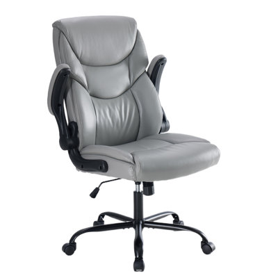 Iz Adjustable Height Ergonomic Faux Leather Executive Office Chair