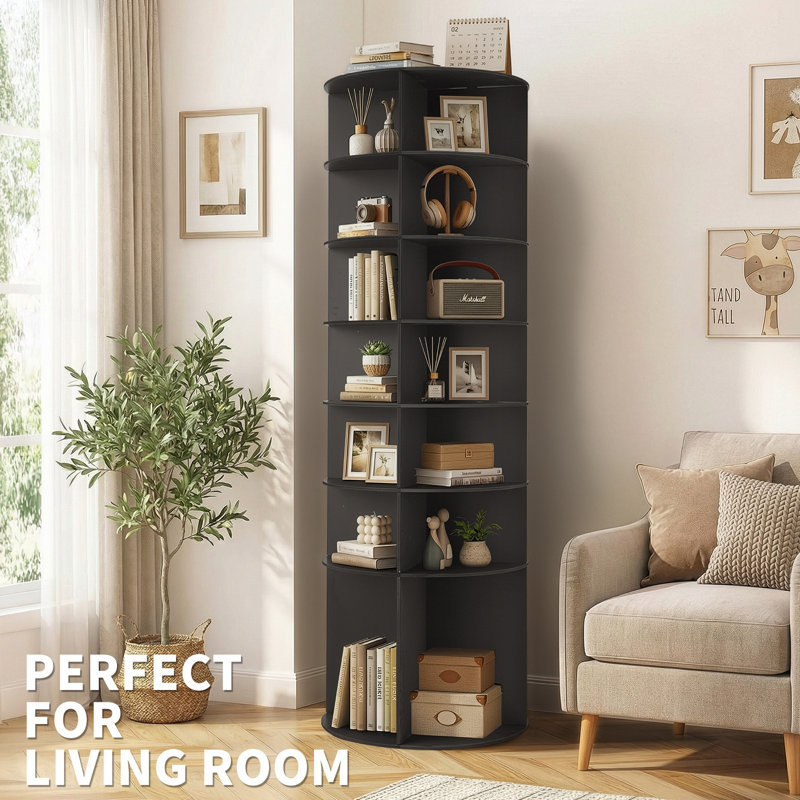 7-Tier 360° Rotating WPC Shoe Rack 72.4" Height, Black