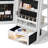 360° Swivel  Arched Jewelry Cabinet, Standing and Lockable Jewelry Armoire with Full-Length Mirror-838720880
