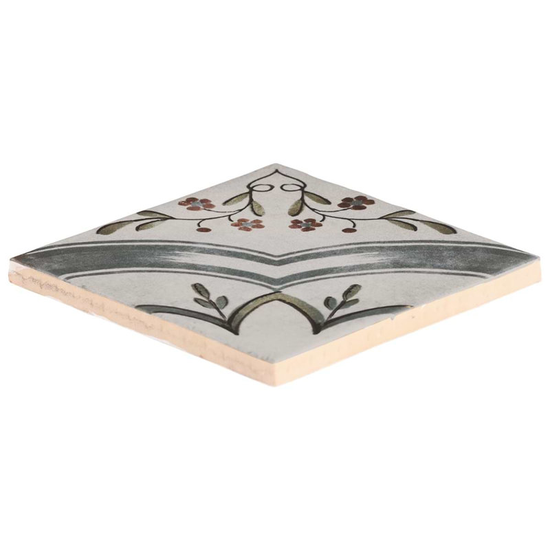 Paula Purroy Talia 5x5 Matte Ceramic Tile, Blossom Blue Gray