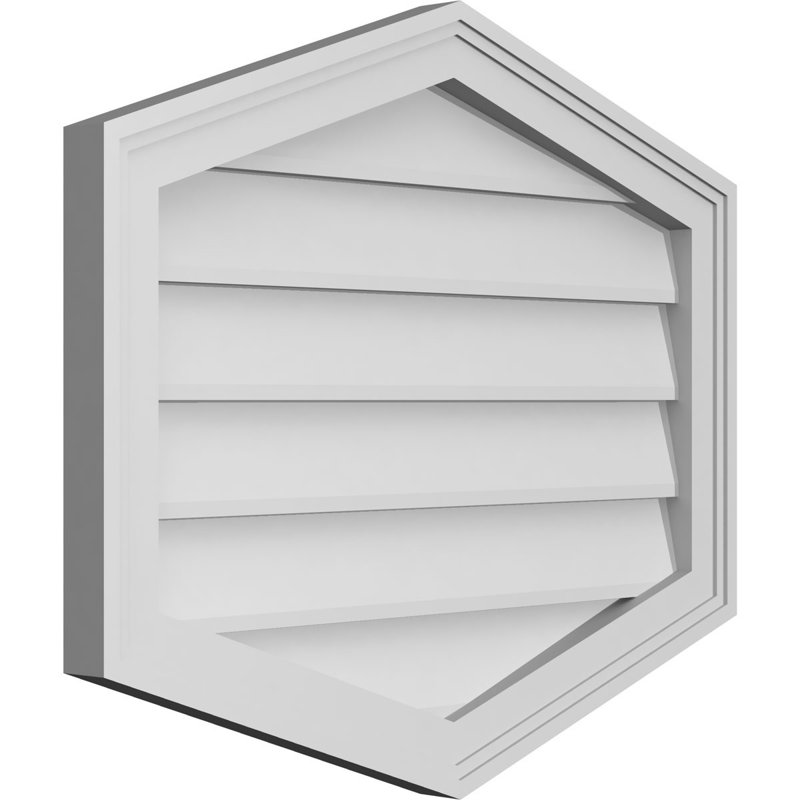 Ventilé vertical à pignon vertical 4/12 po, H 22 po x l 26 po x P 1,5 po
