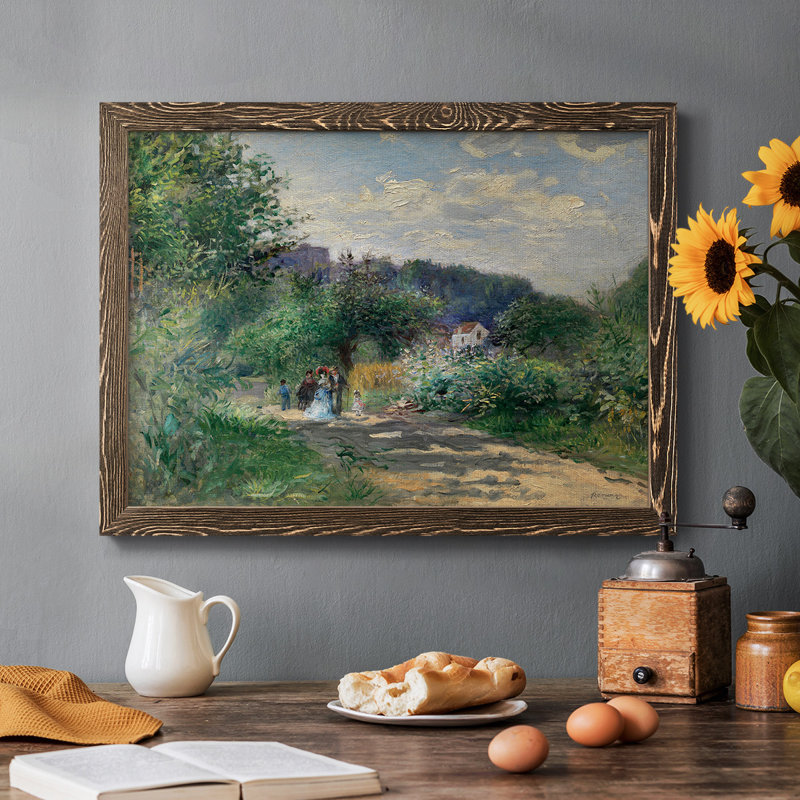 A Road in Louveciennes - Reproduction de photo sur toile, Noyer, H 18 po x l 26 po x P 1,5 po