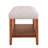 Fabric Bench In Gray With Oak Finish, Open Storage Shelf, Button- Seat, 40" Product Depth For More Oak Bench, Upholstery, Slatted Full Box Seat