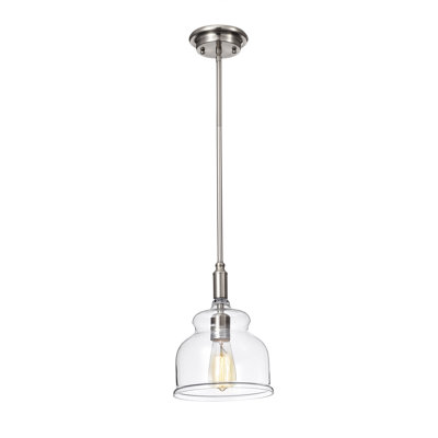 Luminaire suspendu 1 cloche à une cloche avec accents en fer forgé Imani