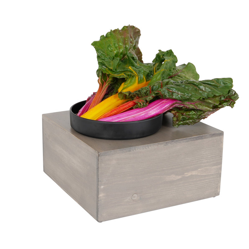 Gray-Washed Pine Square Tiered Food Display Risers