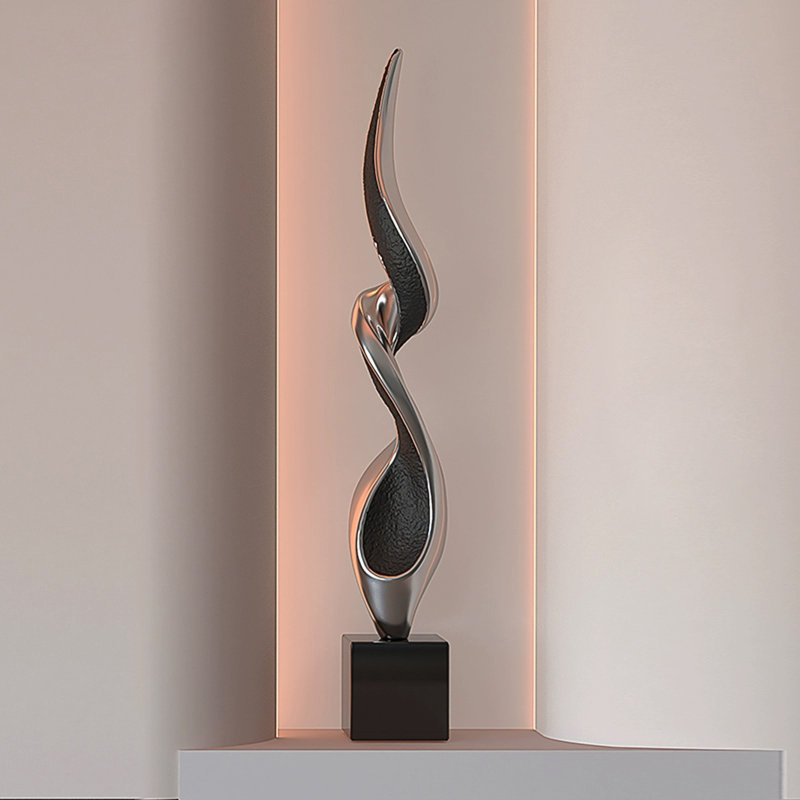 Luxury-Luxurious Italian Abstract Art Resin Marble Base Decoration Item, 47.24" H x 7.09" W x 7.09" D