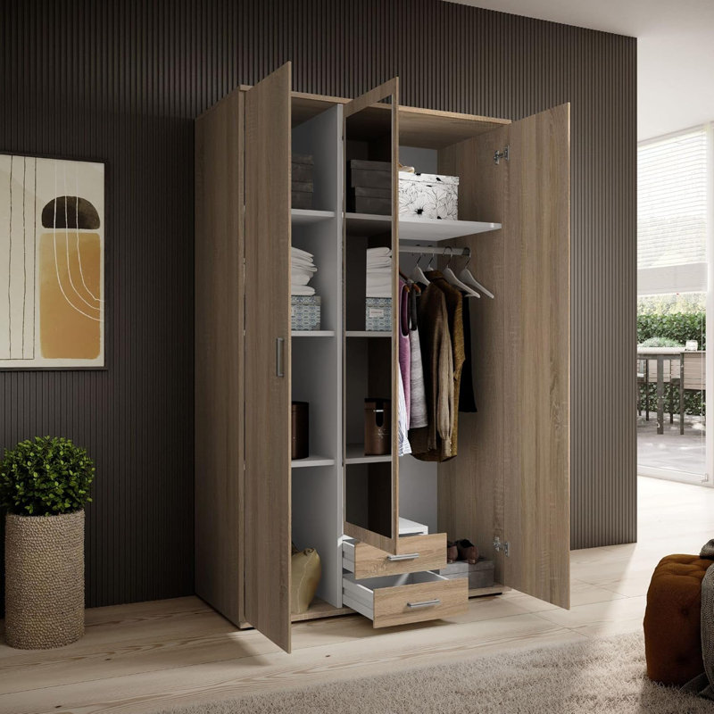 Qirat Manufactured Wood Wardrobe, Oak Sonoma