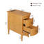 Table de bout avec station de charge, table d'appoint étroite avec 2 tiroirs, table d'appoint en bois pour le salon-367224554