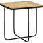 Table d'appoint carrée de 24 po avec surface et base noire mate pour base de style traîneau, 24 po