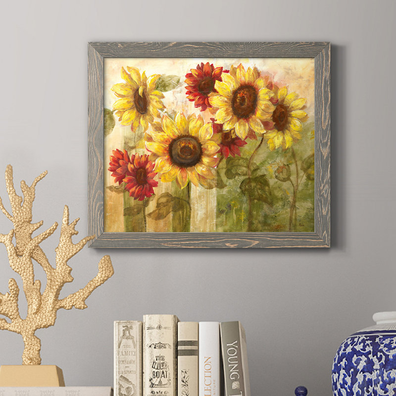 Tournesol délice - Cadre photo, reproduction d'art sur papier, H 24 po x l 18 po x P 1,5 po, gris