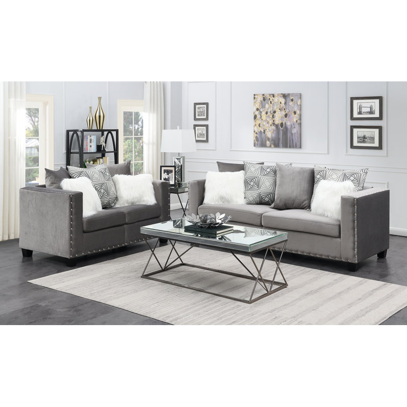 Causeuse Aaronae, Velours gris