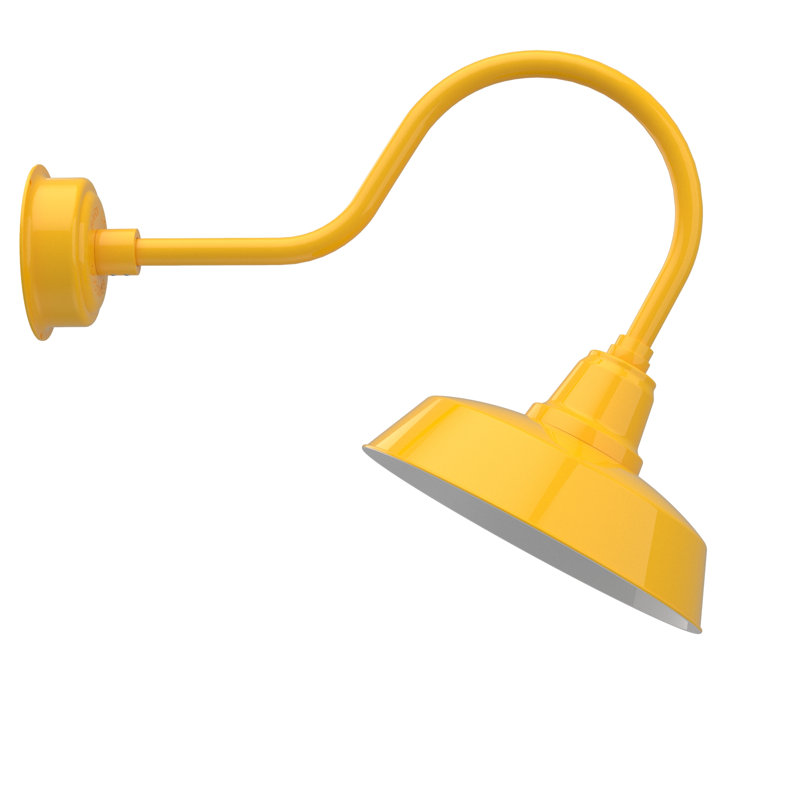 Luminaire de grange d’extérieur à del Vandervliet, H 8 po x l 14 po x P 12 po, Jaune