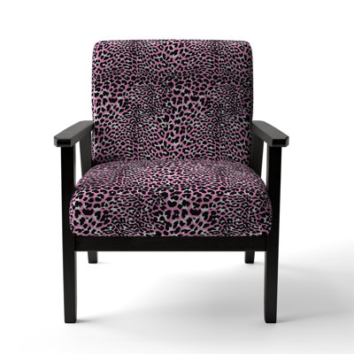 Fauteuil d'appoint rembourré rose et noir léopard