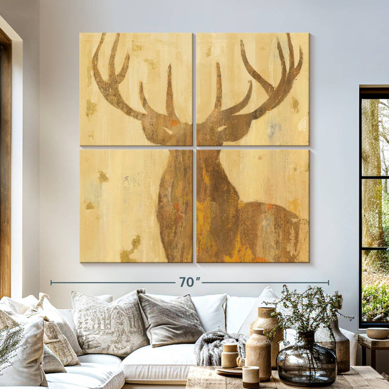 Brampt Golden Antlers I, 57" H x 57" W