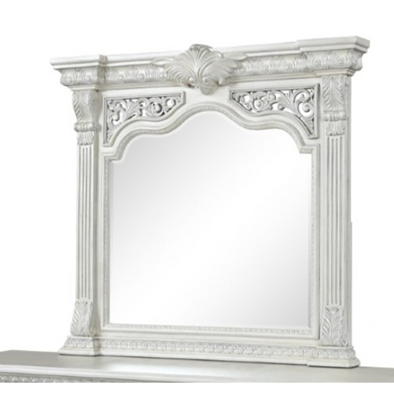 Miroir de commode Waldrews, Fil de métal blanc brossé
