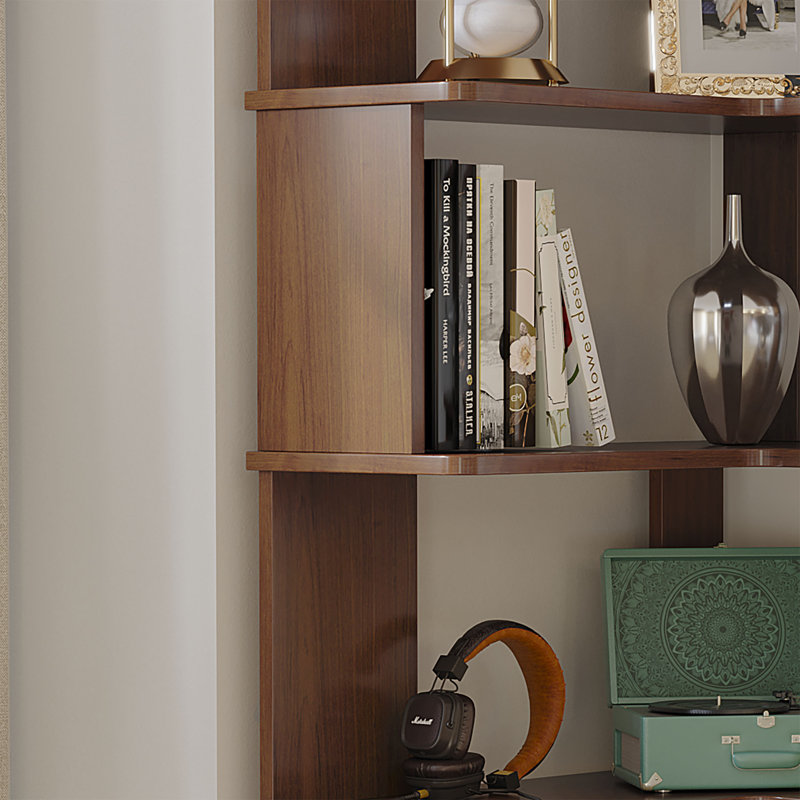 Cuadra Solid Wood Corner Bookshelf Storage Display Shelf Corner Bookcase